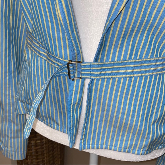 Blazer Casual Blue and Yellow Pin Striped 6 - Picture 3 of 4